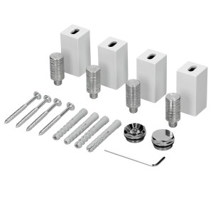 LuxeBath Halterung für Badheizkörper, weiß, mit Montagematerial (Dübel, Schrauben, etc.) im Set.