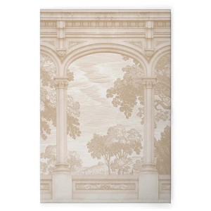 Bricoflor Leinwandbild mit historischem Aquädukt-Motiv in Creme-Beige, 60x90 cm.