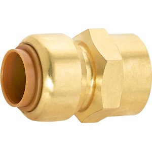 Steck-Fitting aus Messing, 18 mm x 24,1 mm (Rp 3/4), für Wasser- und Heizungsrohre.