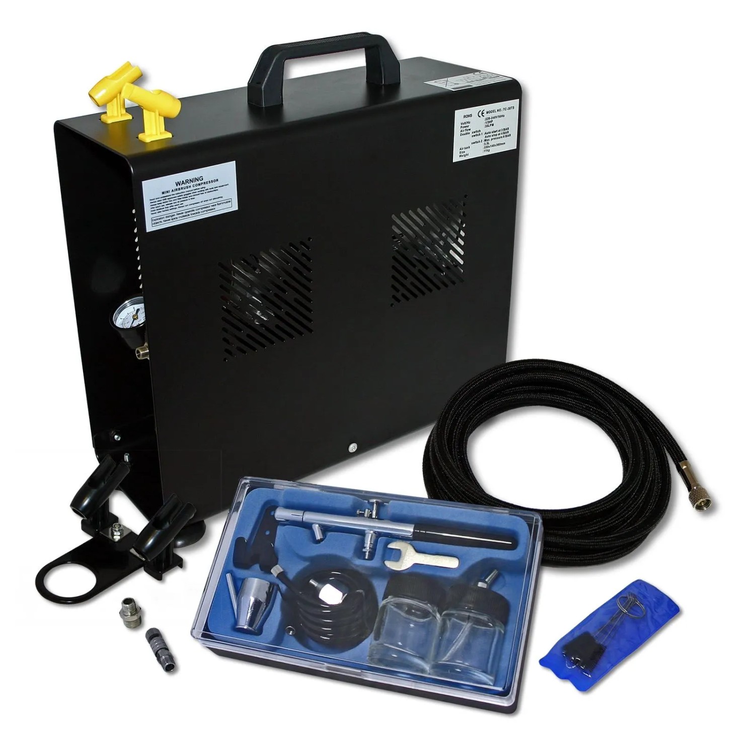 Wiltec Einsteiger Airbrush Kompressor Set As196A Airbrushpistole Da128 Zubehör
