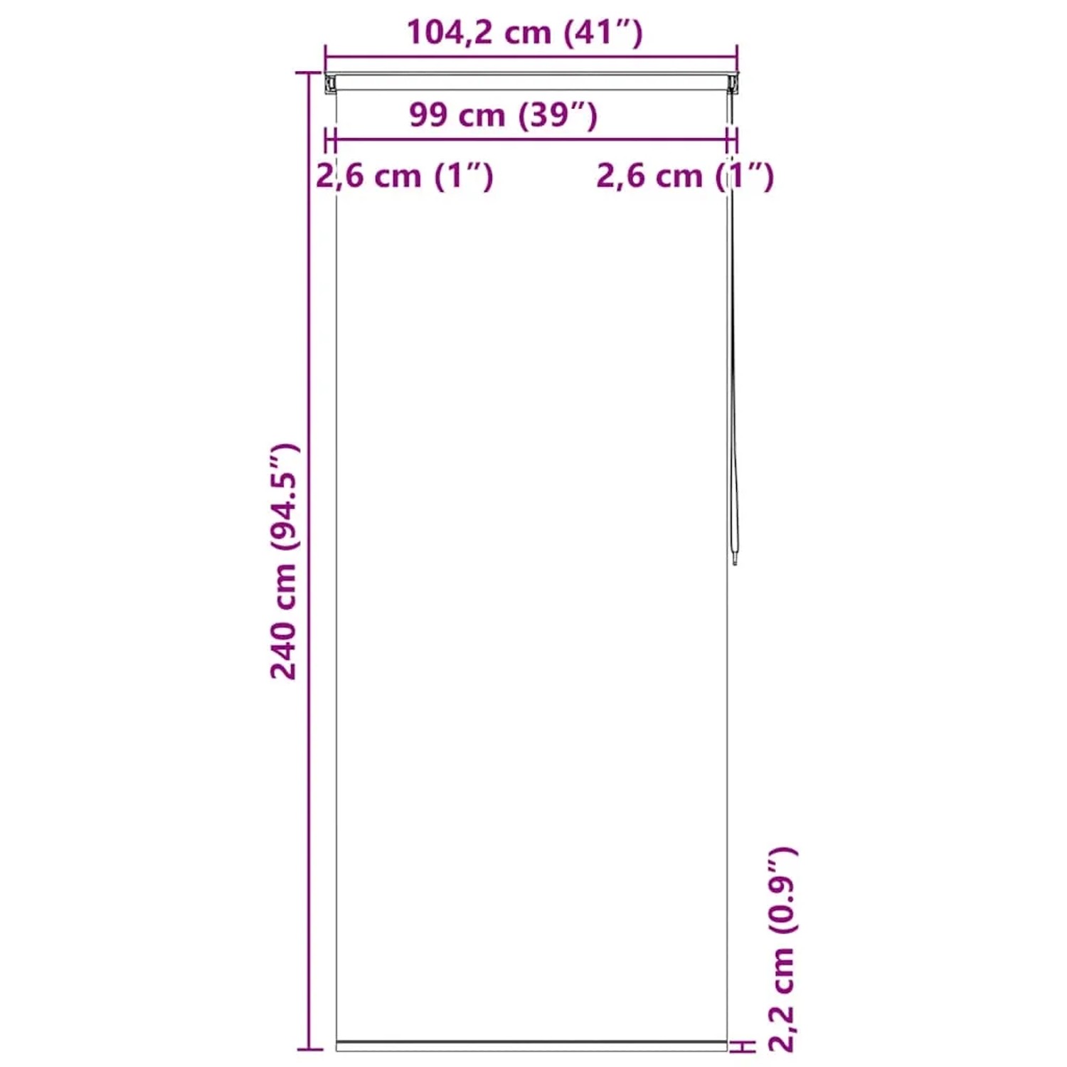 vidaXL Duschrollo 100x240 cm Splash-Design 142872_10