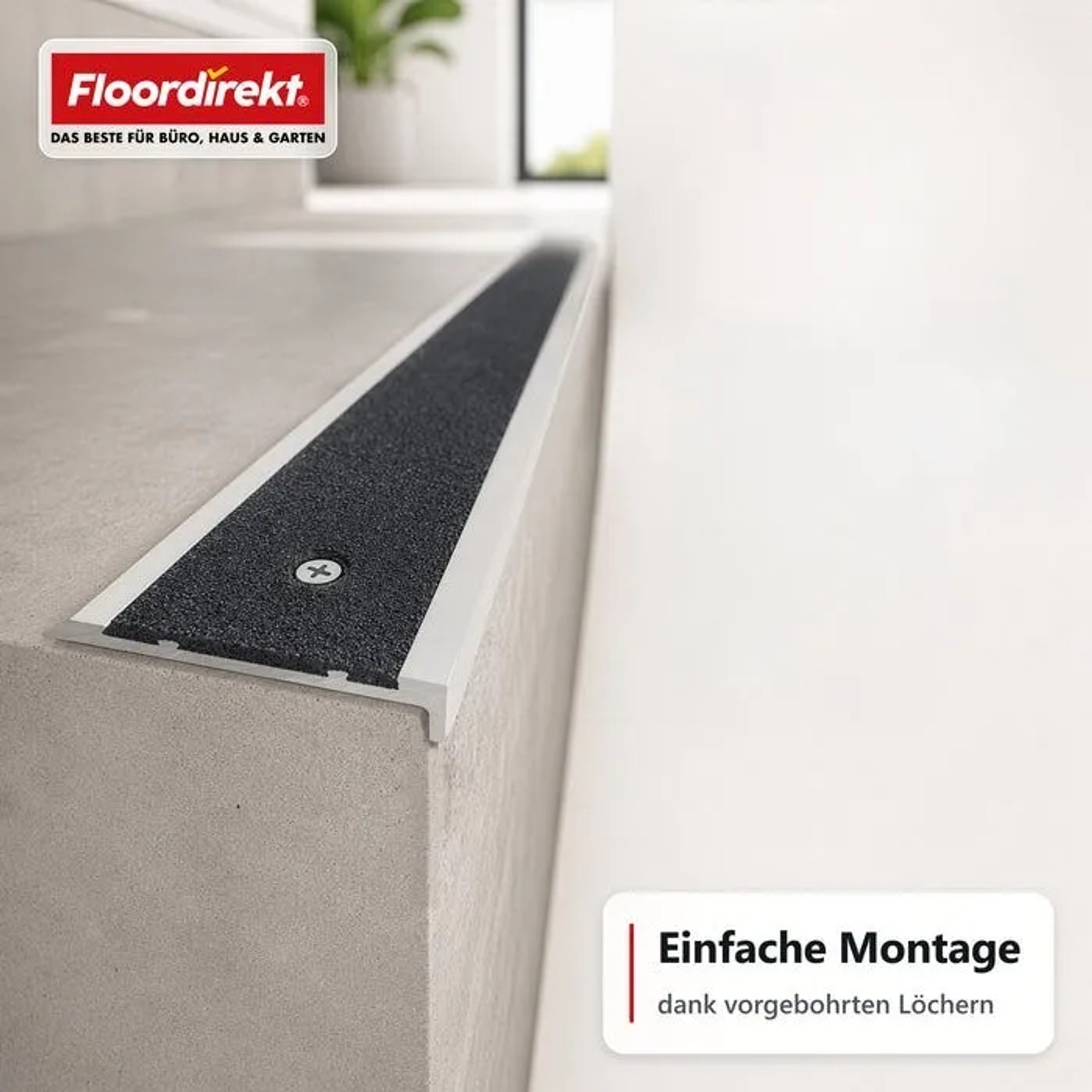 Floordirekt Treppenkantenprofil Tech Aluminium Anti-Rutsch-Profil Carborundum-Einlage100 cm_8