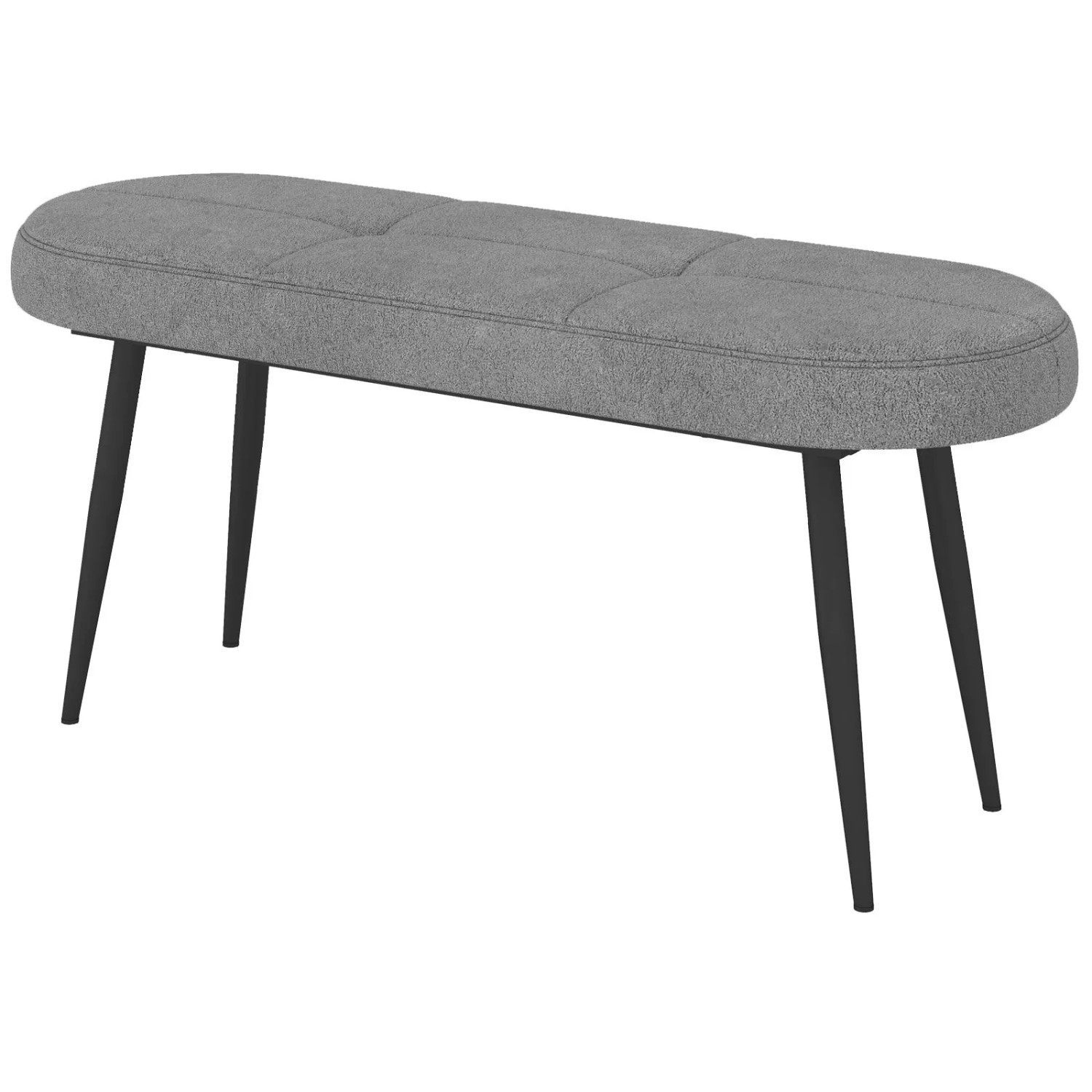 Costway Sitzbank Polsterbank mit Kissen & Metallbeinen Grau 113 cm