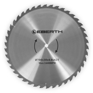 EBERTH Kreissägeblatt, 700mm, 42 Zähne, für präzise Holzschnitte.
