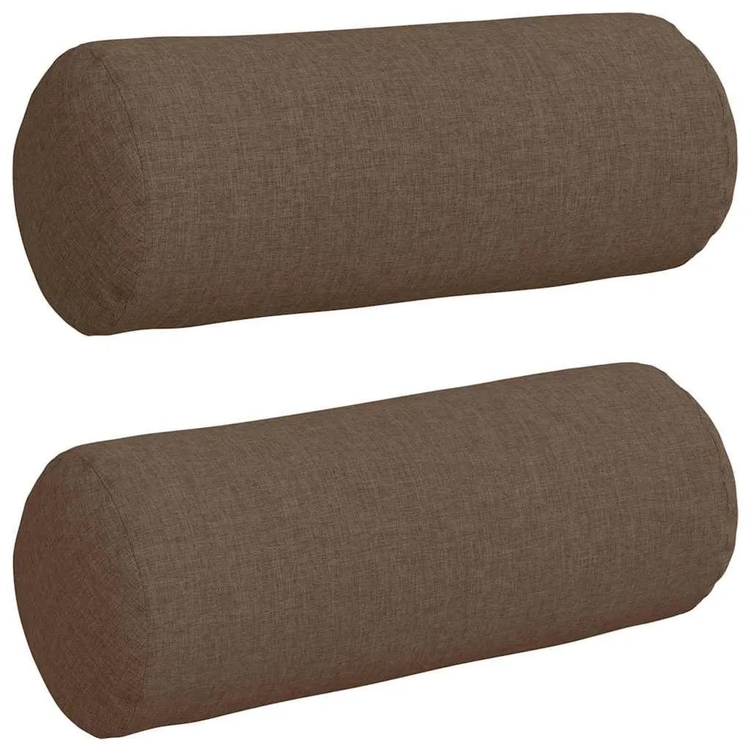 vidaXL Bolsterkissen 2 Stück Braun Ø 15 x 40 cm Stoff 42014272