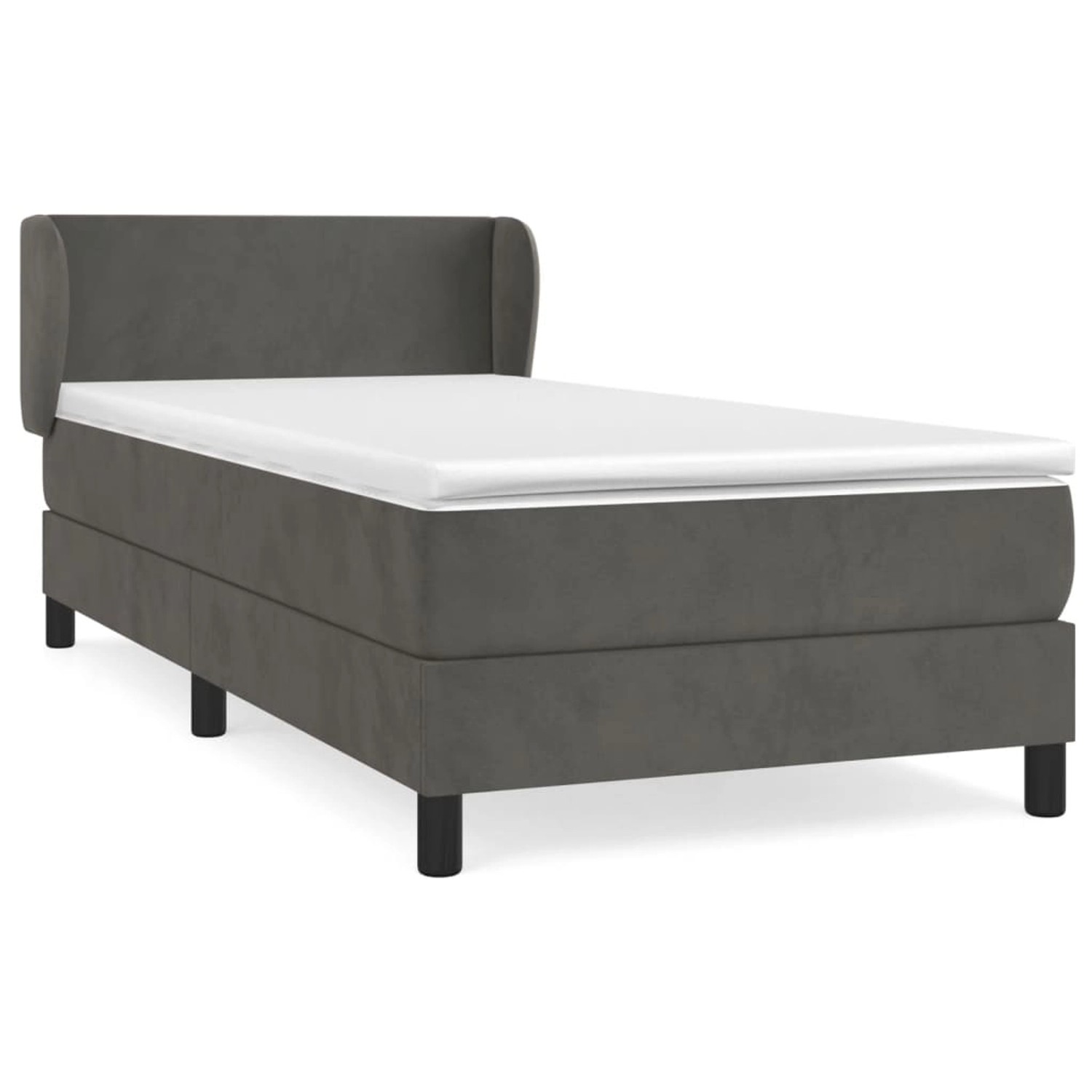 vidaXL Boxspringbett mit Matratze Dunkelgrau 90x190 cm Samt1537455 günstig online kaufen