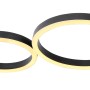 Moderne, schwarze LED-Deckenleuchte Venosa von Globo, 88,5x33cm, mit ringförmigem Design und warmweißem Licht.