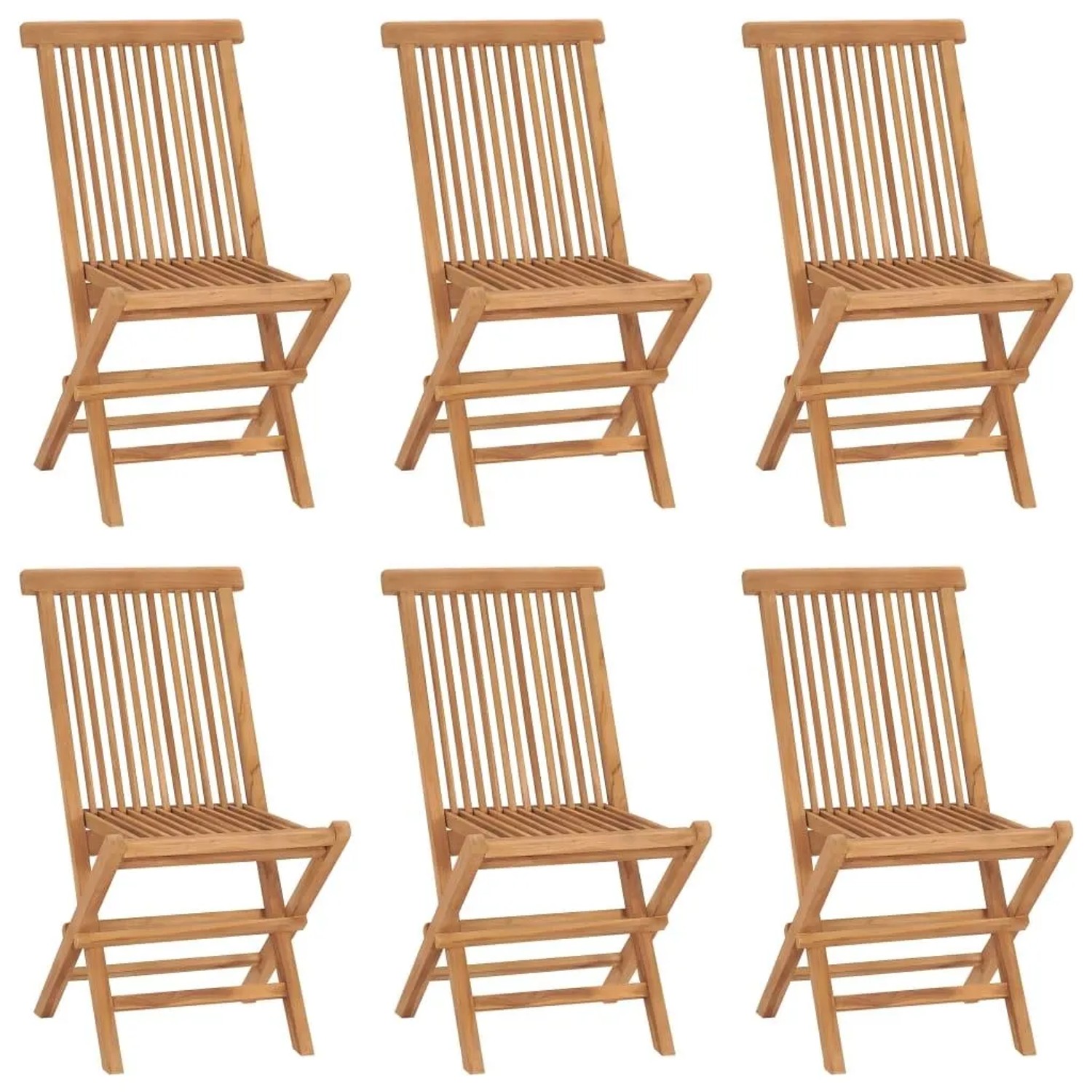 vidaXL Klappbare Gartenstühle 6 Stk Massivholz Teak 3096591 günstig online kaufen
