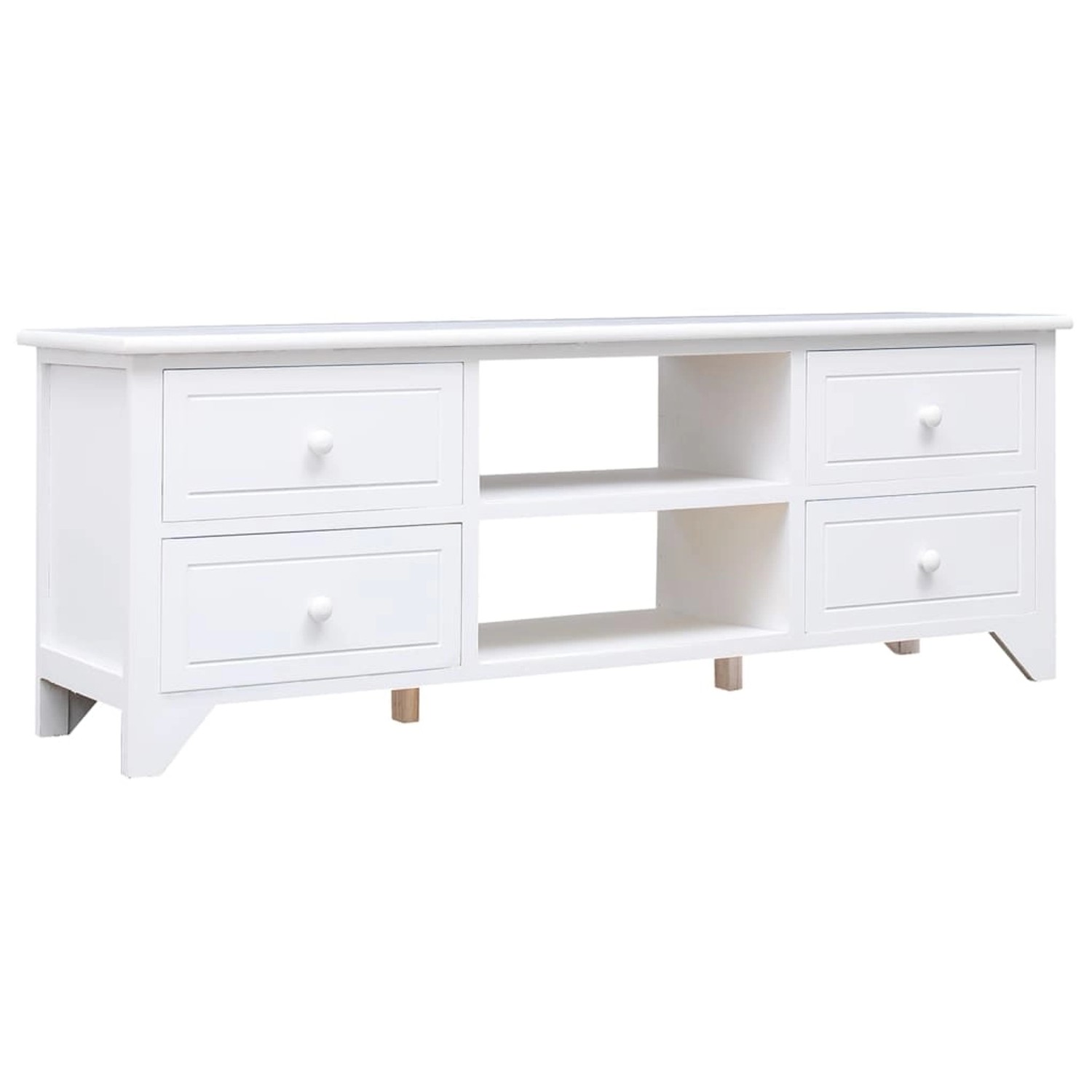 vidaXL TV-Schrank Weiß 108x30x40 cm Massivholz Paulownia 338517 günstig online kaufen