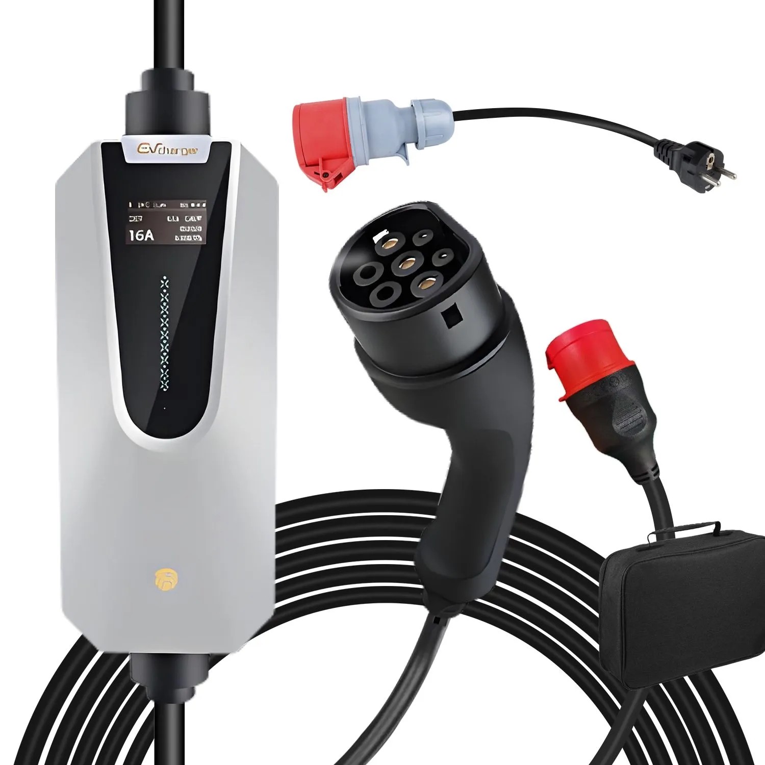 Junsun EV Ladegerät 11kw 6m Cable Smart App Type 2 3-phasig 6-16A Mit Adapter
