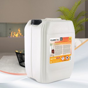 Kanister mit Flambiol Bioethanol 96,6% Premium für Ethanolkamin, 4x20l.