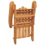 Zusammengeklappter vidaXL Adirondack-Gartenstuhl aus massivem Akazienholz. Platzsparende Gartenmöbel für Terrasse.