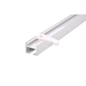 Weiße 1-Lauf Gardinenschiene Square mit Spannriegel für Deckenmontage. Ideal für Vorhänge & Dekoartikel.