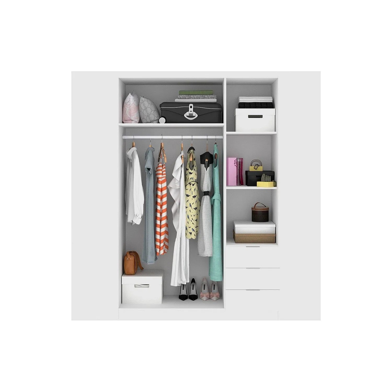 Vente-unique Kleiderschrank Listowel Weiß 121 cm
