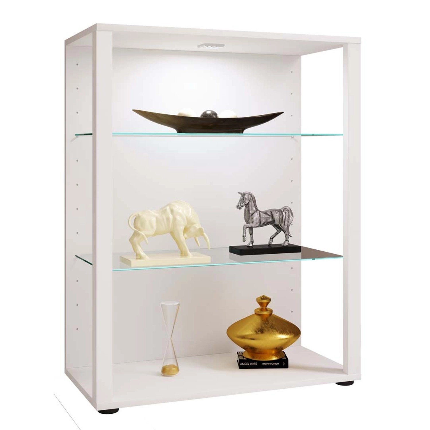 ebuy24 GlasolXL Vitrinenschrank 3 Ablagen Weiß günstig online kaufen