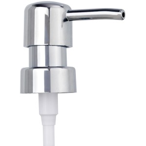 Wenko Ersatzpumpkopf Chrom Rund für Seifenspender, Detailaufnahme.