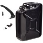 Schwarzer 20L Metall Kraftstoffkanister mit Ausgießer, Pannenhilfe für Auto & Garten.