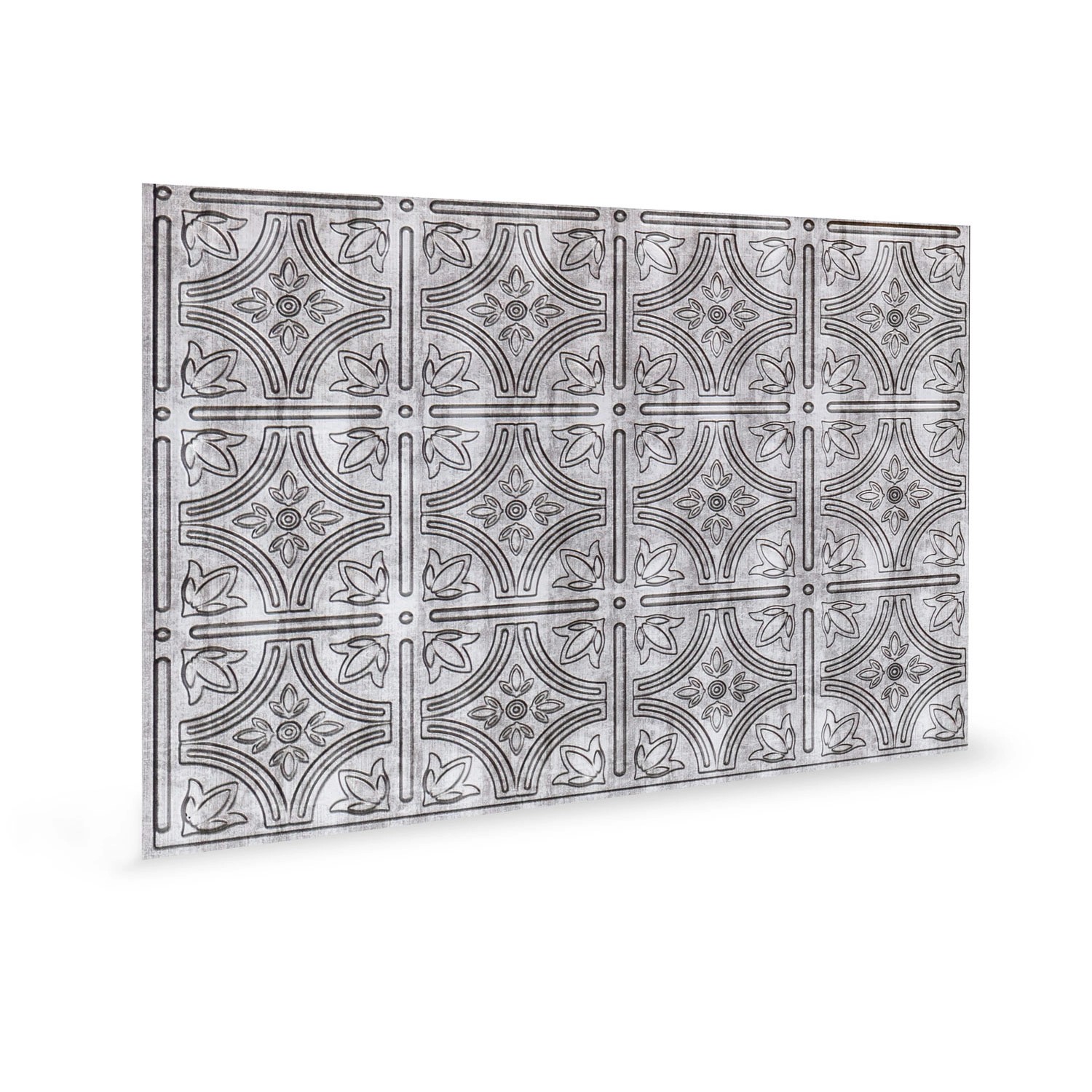 Thumbnail - PROFHOME 3D 705216 Empire Crosshatch Silver Dekorpaneel Vintage Silber 1,7 m2 470 x 610 x 0,5 mm 1 Karton 6 Paneele 1,7 ...