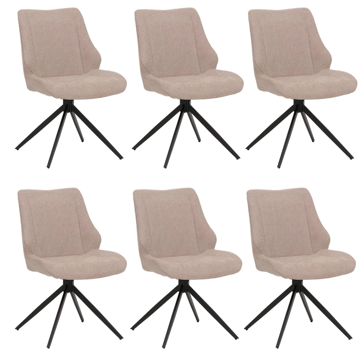 MCW Esszimmerstuhl O48 6er-Set Beige