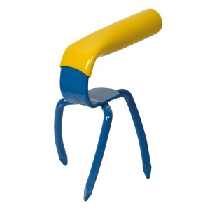 Sonneck Minikralle, blau/gelb, 13x10x16cm, Gartenhandgerät zum Unkraut entfernen und Boden lockern.