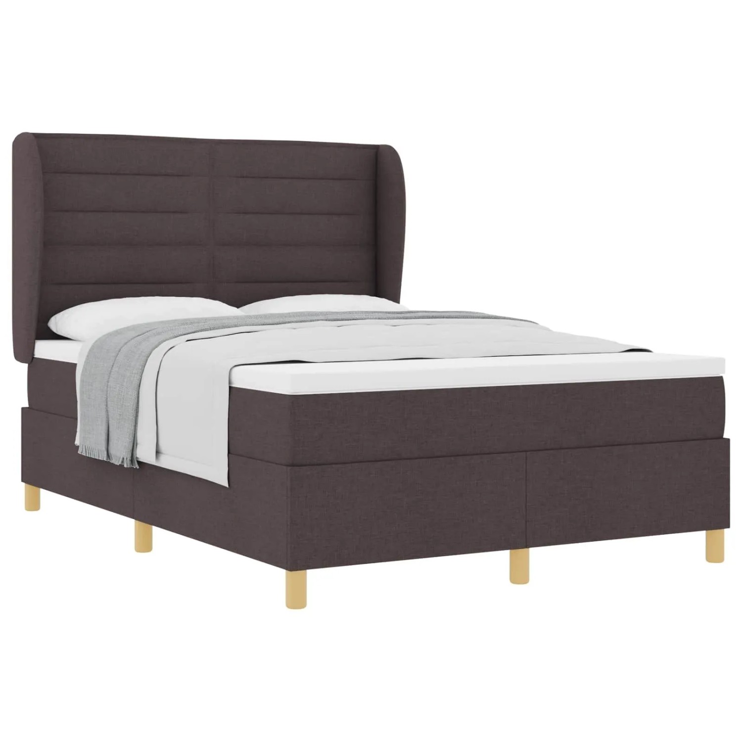 vidaXL Boxspringbett mit Matratze 90x190 cm Dunkelbraun 3340693