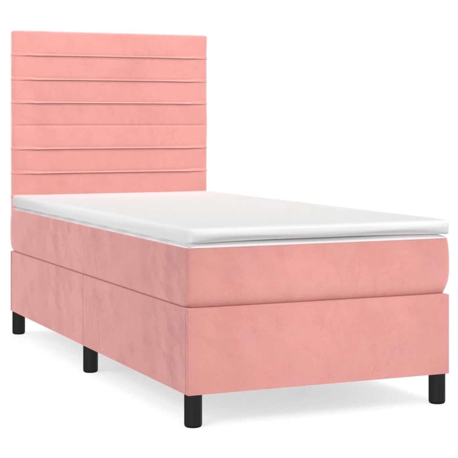 vidaXL Boxspringbett mit Matratze Rosa 100x200 cm Samt1397066 günstig online kaufen