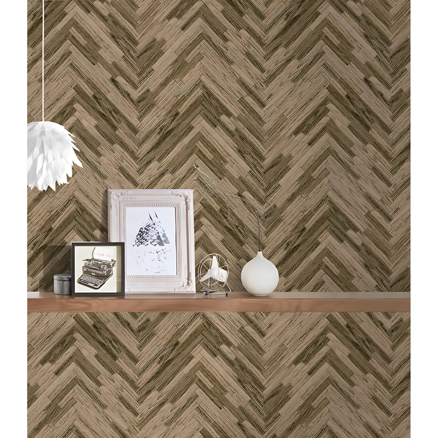 PROFHOME Vliestapete in Holzoptik, braun/beige, matte Oberfläche.