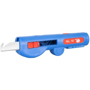 WEICON Quadro-Entmanteler No. 16, blau/rot. Zange zum Abisolieren und Schneiden von Kabeln.