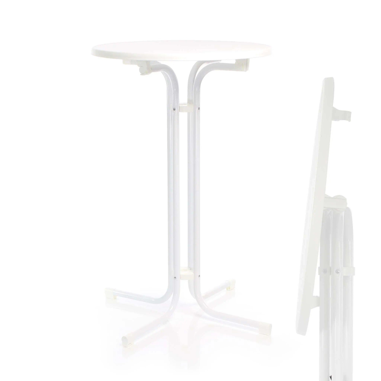 Toboli Klappbarer Bistrotisch Weiß Ø 80 Cm Stehtisch Bartisch Partytisch Rund