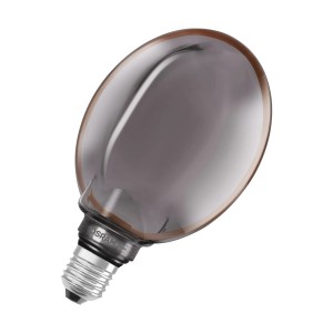 Dimmbare Osram LED-Lampe in Globeform G130, E27 Sockel, 4W, 1800K, 17,1x13cm.