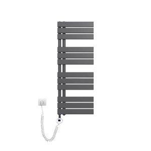 Elektrischer Emke Badheizkörper, 40x104cm, 400W, Anthrazit, mit Thermostat und Timer.