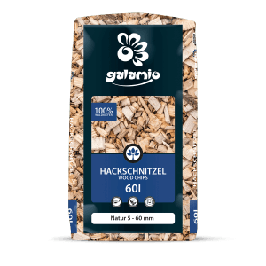 Galamio Holzhackschnitzel Natur, 60l Sack, zur Dekoration und als Bodenbelag im Garten.