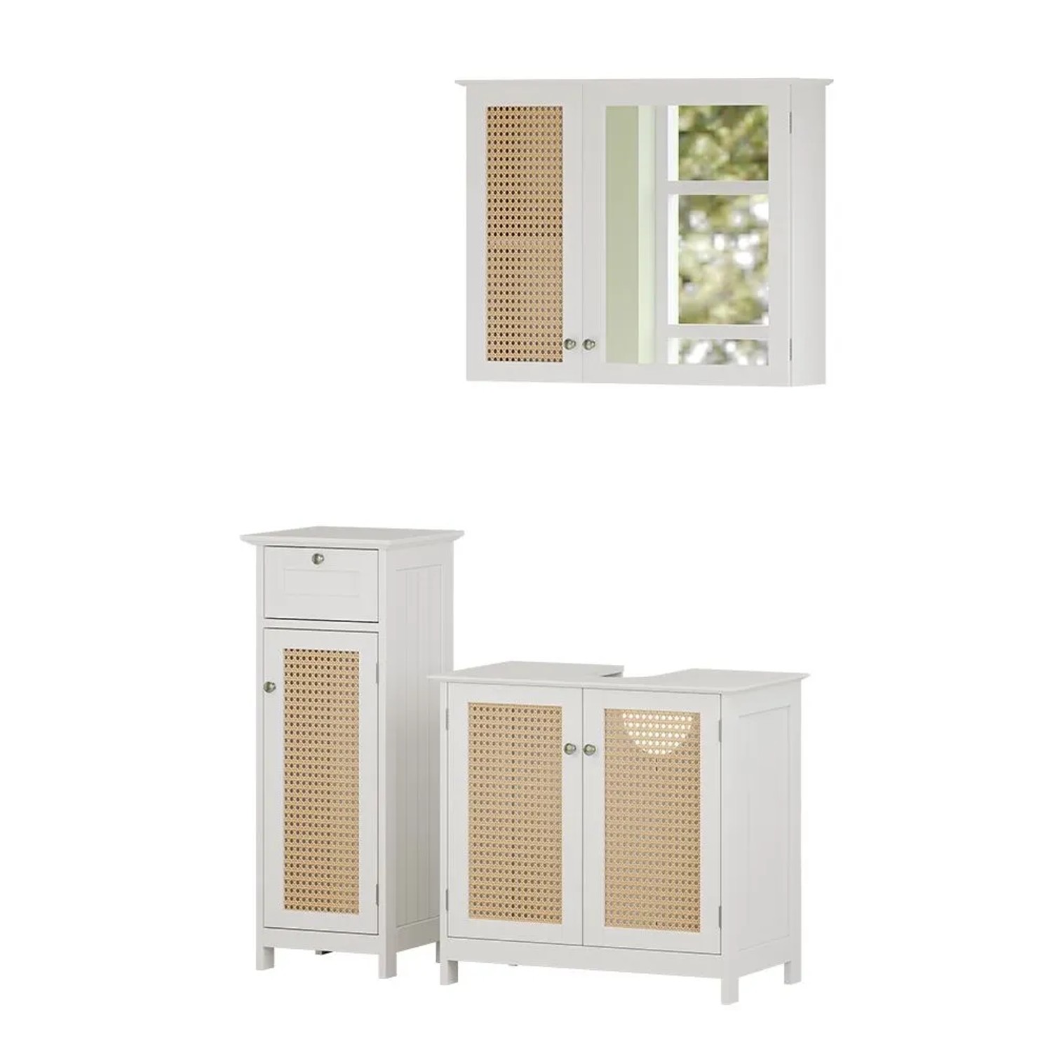 Vicco Badmöbel-Set Rosario Weiß 60 x 58 3-teilig