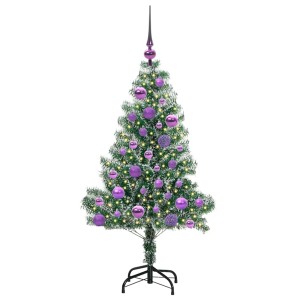 vidaXL Künstlicher Weihnachtsbaum Beschneit mit LED Licht 120 cm 3396803