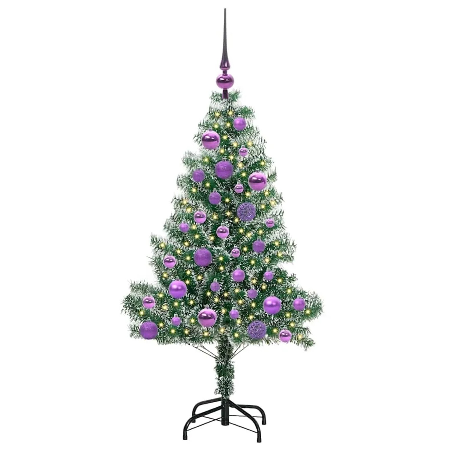 vidaXL Künstlicher Weihnachtsbaum Beschneit mit LED Licht 120 cm 3396803