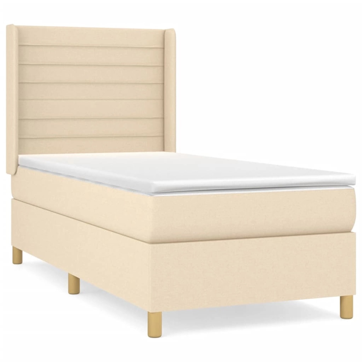 vidaXL Boxspringbett mit Matratze Creme 90x190 cm Stoff1378043 günstig online kaufen