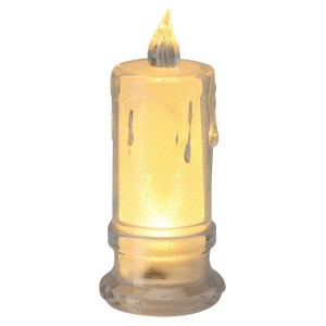 Transparente LED Deko-Kerze, Ø 4,7 cm x 11 cm, für stimmungsvolle Beleuchtung.