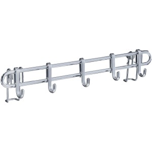 Wenko Hakenleiste Style mit 5 Haken aus verchromtem Metall für Küchenhelfer.