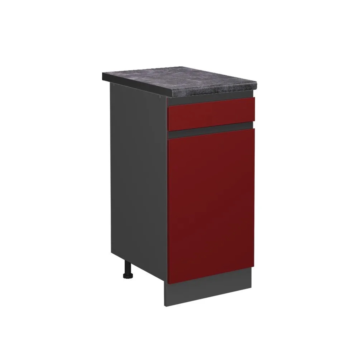 Vicco Küchenunterschrank R-Line Schubladenschrank für die Küche Rot Anthrazit 40 cm J-Shape AP Anthrazit