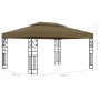 vidaXL Pavillon 3x4 m in Taupe mit LED-Lichterkette für Garten & Terrasse.