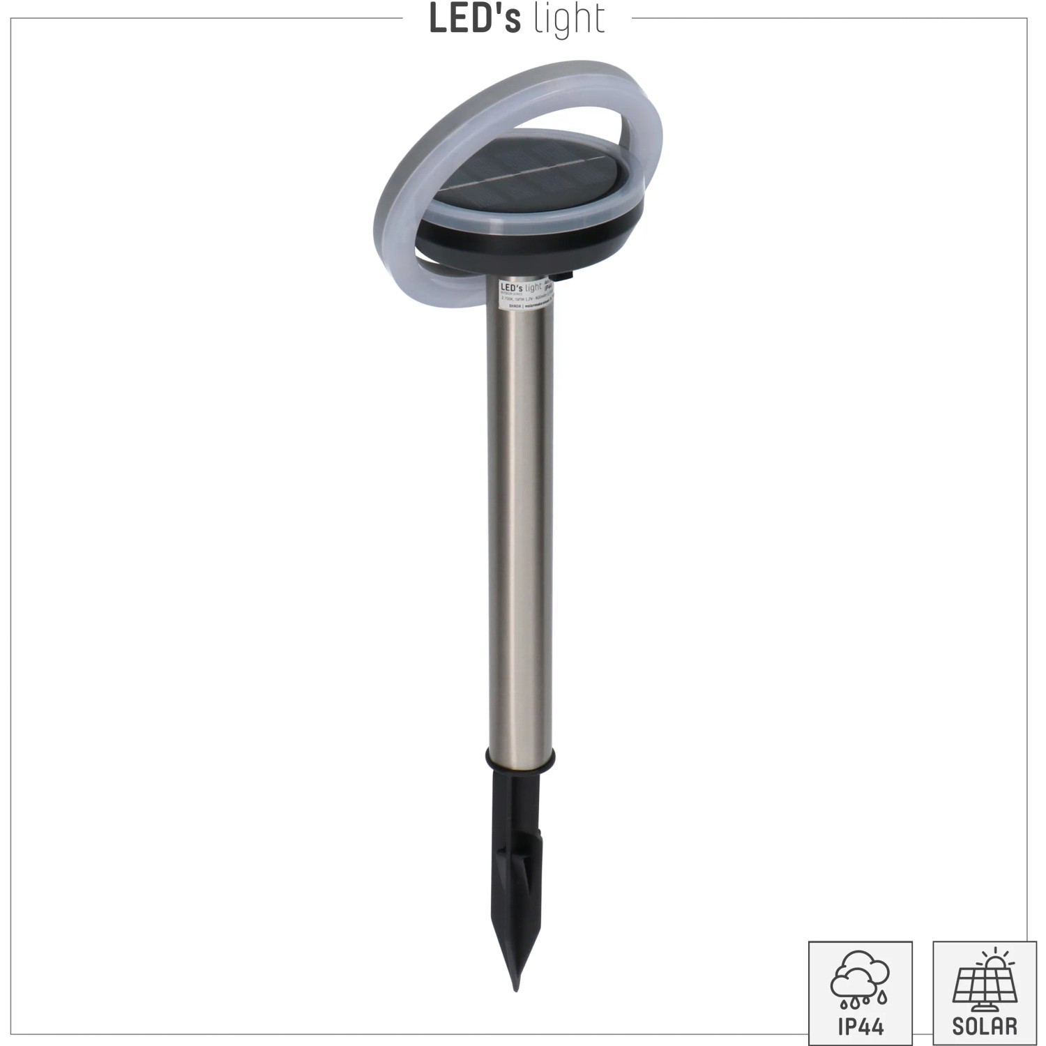Graue Solarleuchte Johannesburg mit Erdspieß, 3 lm, 2700 K, IP44 Sensor. Ideal für Gartenwege.