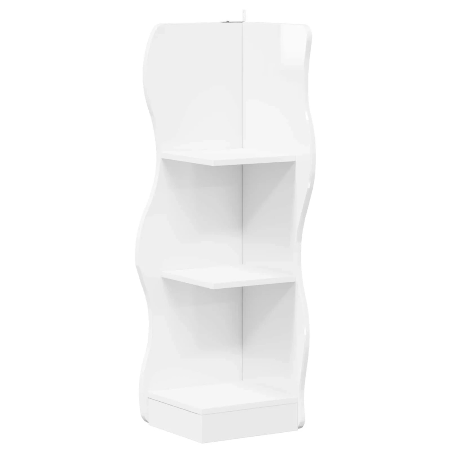 vidaXL Eckregal Hochglanz Weiß 34 x 33 x 102 cm Holzwerkstoff 899940