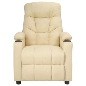 vidaXL Massagesessel Elektrisch Creme Stoff 3098836
