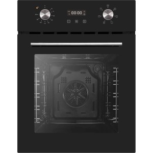 Schwarzer PKM Einbaubackofen EBO6-45 mit Teleskopauszug und 50 Liter Garraum.