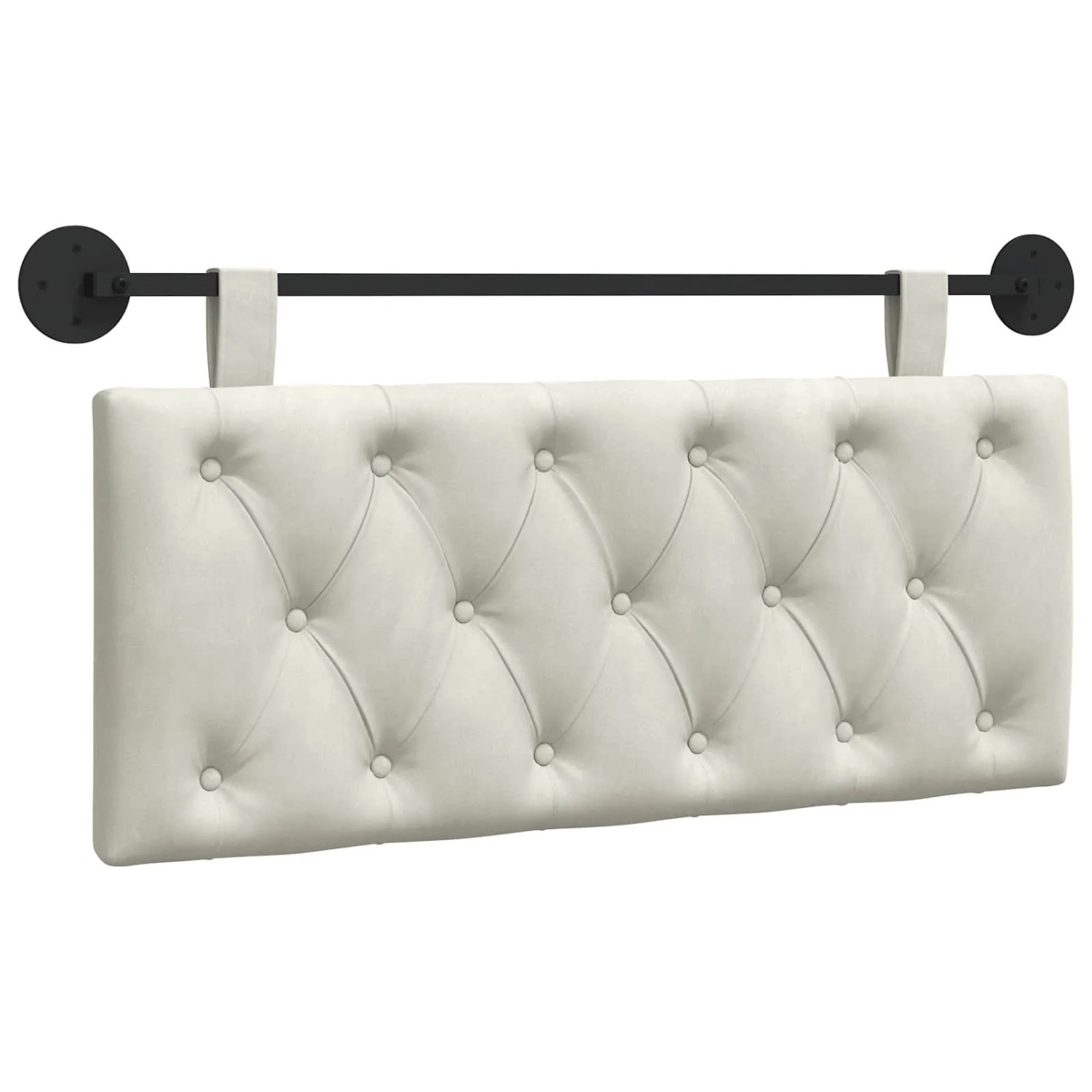 vidaXL Hängevorderseite Wandmontiert Creme 110 x 55 x 7 cm Samt 42032089