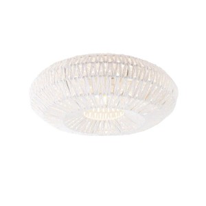 Weiße QAZQA Deckenleuchte Lina aus Seil, runde Retro Lampe für Innenräume.