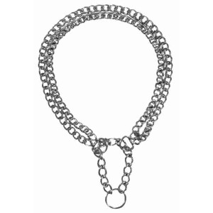 Trixie Zug-Stopp Kettenhalsband, 2-reihig, verchromt, 50cm. Für Hunde, die zum Ziehen neigen.