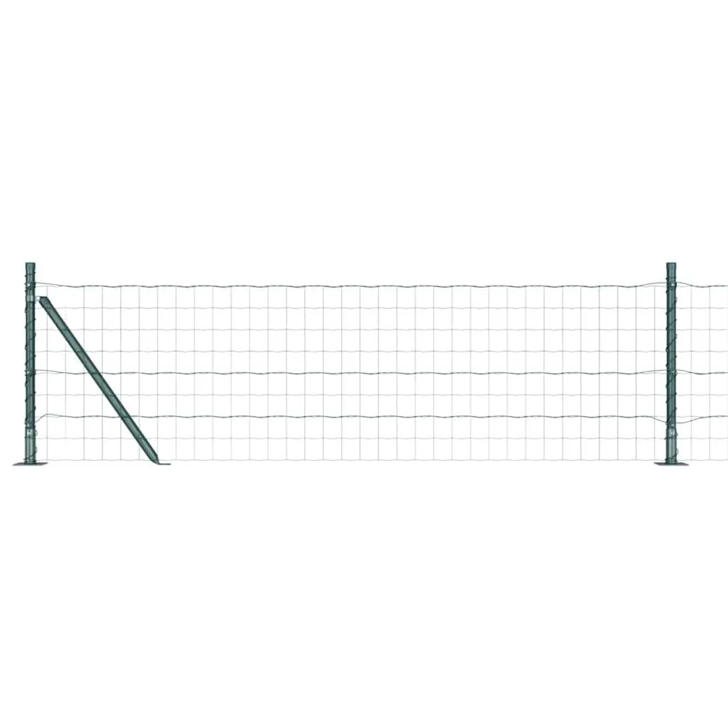 vidaXL Zaun mit Pfosten Grün 0,6 x 25 m Stahl und PVC 3350885 günstig online kaufen
