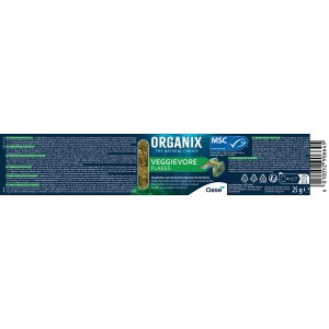 Oase Organix Veggievore Flakes Fischfutter für pflanzenfressende Fische, 175 ml Packung.