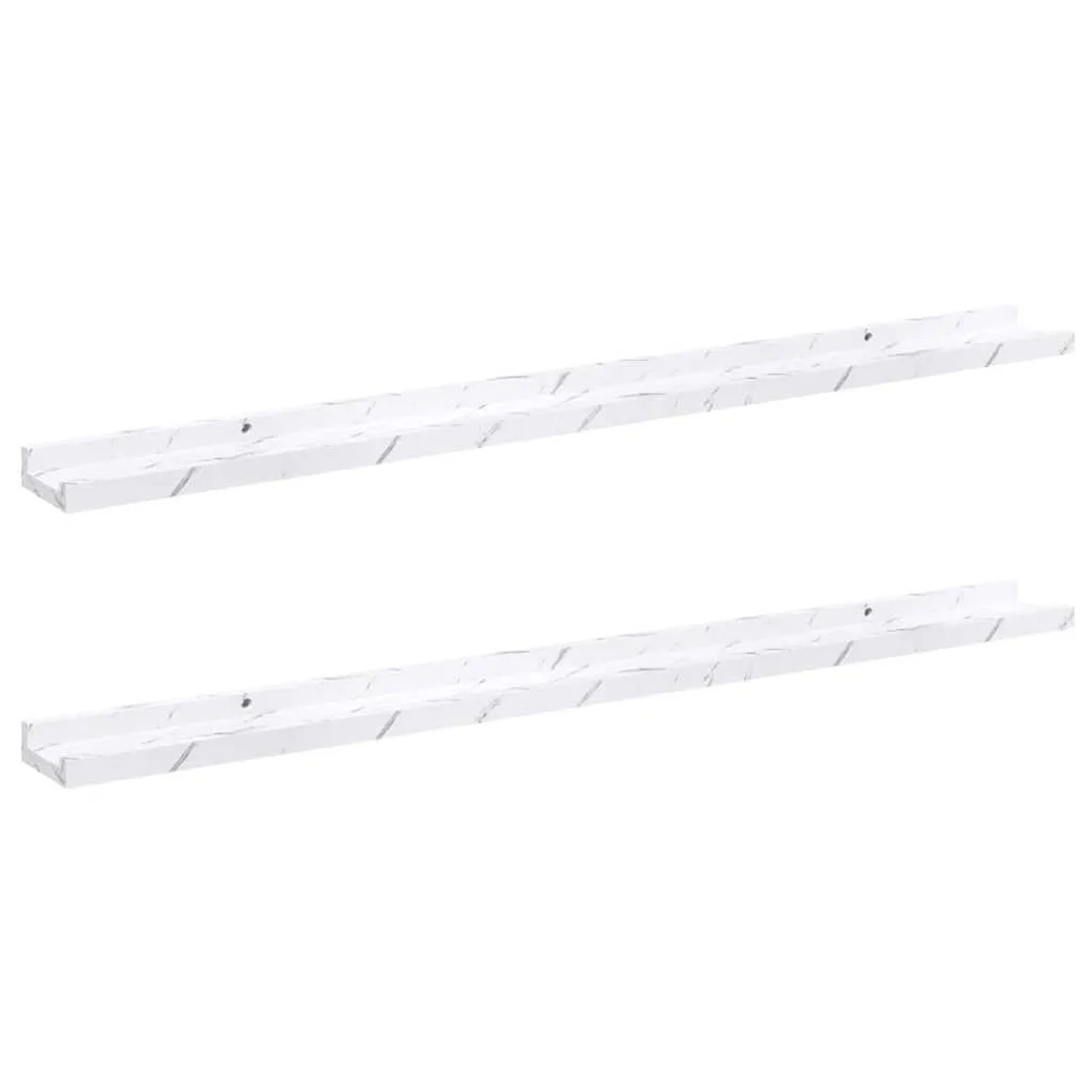 vidaXL Wandregal 2 Stk Weiß Marmor 100 x 9 x 3 cm Holzwerkstoff 42020024